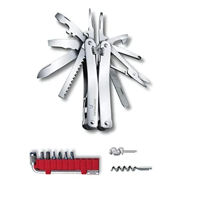 Imagen de VICTORINOX Herramienta multifunción Swiss Tool Spirit X Plus, 35 funciones, Hecha en Suiza, multiherramienta con hoja bloqueable, incl. estuche de nailon, color plata