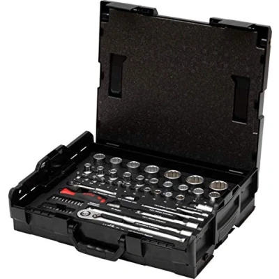 Imagen de Wiha Juego de llaves vaso y bits 1/4&quot; 1/2&quot; 60 unid. con L Boxx (44685)