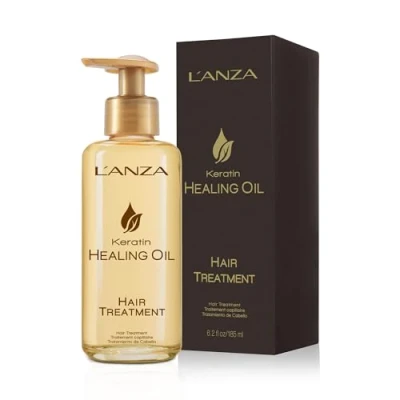 Imagen de L’ANZA Keratin Healing Oil Aceite de Tratamiento Reparador del Pelo y el Cuero Cabelludo Dañado por la Sequedad con Queratina, Complejo Phyto IV, Triple Protección UV, 180 ml