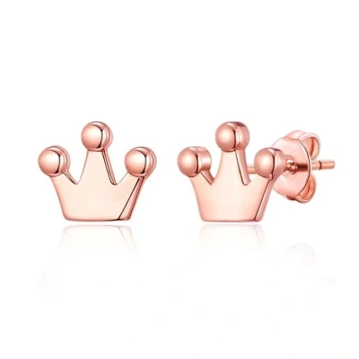 Imagen de Aretes de corona chapados en oro rosa