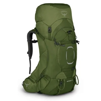 Imagen de Osprey Aether 55 Mochila de Hombre para excursiones, Verde (Garlic Mustard Green), Talla S/M