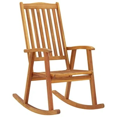 Imagen de vidaXL Mecedora Silla Sillón Patio Jardín Exterior Hogar Salón Comedor Habitación Porche Balancín Suave Estable Madera Maciza de Acacia