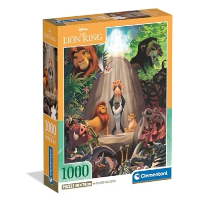 Imagen de Clementoni The Lion King, Puzzle de 1000 Piezas para Adultos y Niños 14 Años, Disney, Caja Compacta, Juego Habilidad Toda La Familia, Fabricado en Italia, Multicolor (39902)