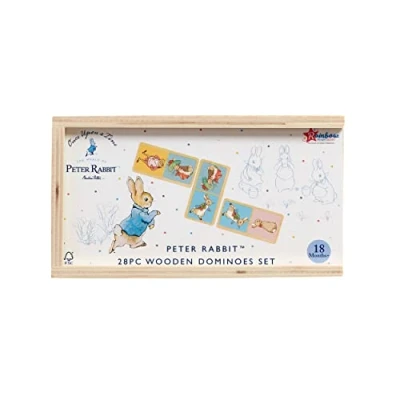 Imagen de Rainbow Designs Oficial Peter Rabbit Dominó de Aprendizaje temprano para niños Juegos Mesa Divertidos, 28 Piezas