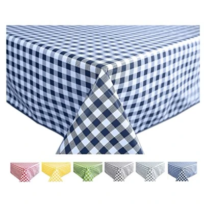 Imagen de Home Direct Mantel de Hule, Rectangular 140 x 180cm Cuadros Azul