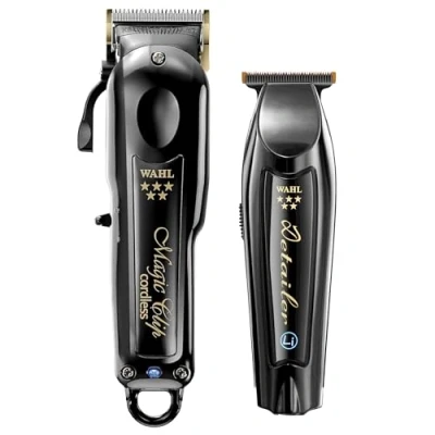 Imagen de Wahl Professional Combo de peluquero inalámbrico, clip mágico inalámbrico y detallador Li, tiempo funcionamiento 100 minutos