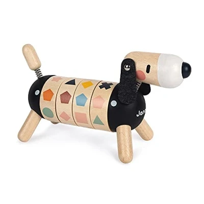 Imagen de Janod Perro de Formas y Colores Madera Colección Sweet Cocoon Juguete Estímulo para Bebés Pintado al Agua Aprender Las Los A partir 2 Años, J04421