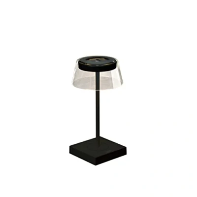 Imagen de Konstsmide Scilla Lámpara de mesa diseño Negro Interior/Exterior USB Aluminio/Cristal 2 colores luz Duración la batería hasta 20h 7816 750, 10 cm (L)/10