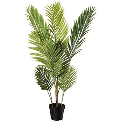 Imagen de Amazon Basics Palmera artificial con maceta de plástico, 119.38 cm, verde