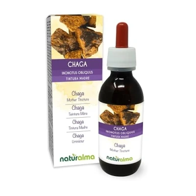 Imagen de Chaga (Inonotus obliquus) hongo Tintura Madre sin alcohol Naturalma Extracto líquido gotas 120 ml Complemento alimenticio Vegano