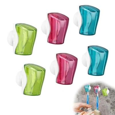 Imagen de HJIAMA Protector de Cabeza para Cepillos, 6 Piezas Estuche Cepillo Dientes, 3 Colores Funda Electrico, Diseño Ventosa, Dientes Almacenamiento Cepillos