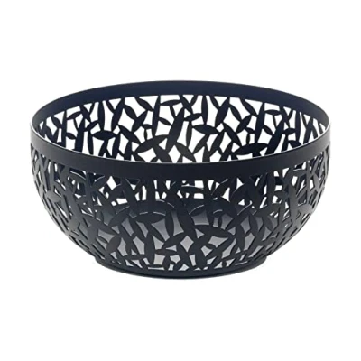 Imagen de Alessi Frutero Cactus MSA04/21 B Design, perforado, de acero, recubierto epoxi, negro, 21 x 9,5 cm