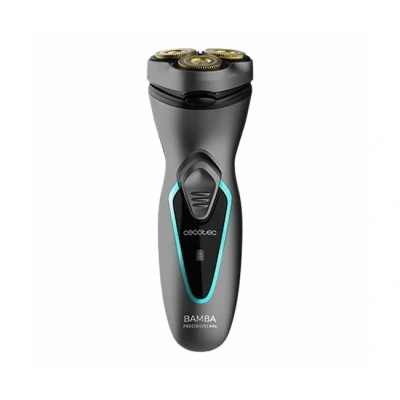 Imagen de Cecotec Afeitadora Rotativa Bamba PrecisionCare Titanium PerfectCut. 8 W, Cuchillas de Acero Inox, Recubrimiento Titanio, Cabezal 3D, Batería litio, Autonomía 40 min