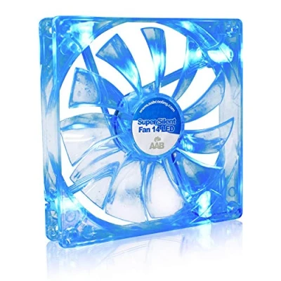 Imagen de AABCOOLING Super Silent Fan 14 Blue LED Un Silencioso y Muy Efectivo Ventilador 140mm con Azul, Ventiladores PC, 14cm, Base Ventilador, 80 m3/h, 600 RPM 8,6 dB(A)