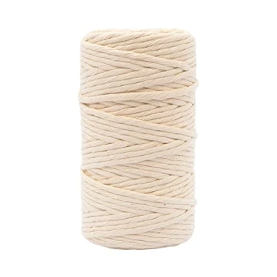 Imagen de Vaessen Creative Hilo de macramé Naturel, 4 mm x 100 m, 100% algodón, Disponible para Manualidades, decoración como Colgante, Colgante Pared, portavelas, atrapasueños