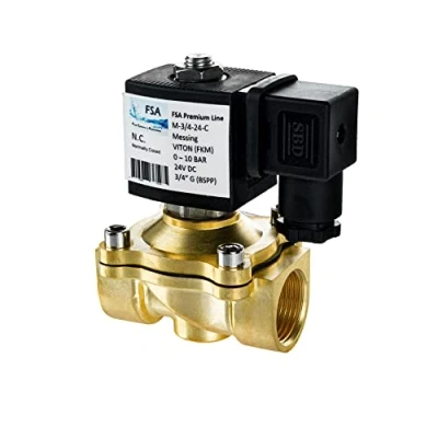 Imagen de FSA Electroválvula latón 3/4&quot; 24V DC 0 10 bar Viton normalmente cerrada