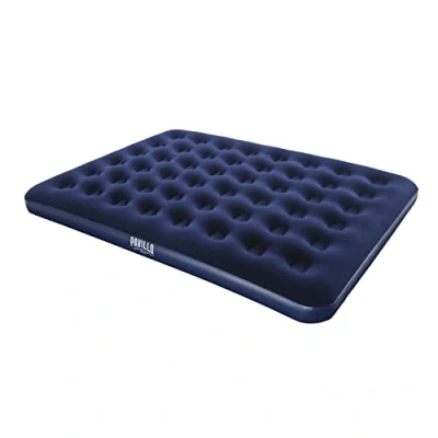 Imagen de Bestway Flocked Airbed Queen 2.03m X 1.52m 22cm, 67003 Camas De Azul (Blue), 203 152 22 Cm
