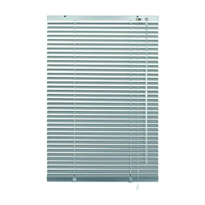Imagen de Persianas venecianas de aluminio Venetian, visibilidad, luz y brillo, montaje en pared techo, kit incluido, metal, Plateado, 100 x 140 cm
