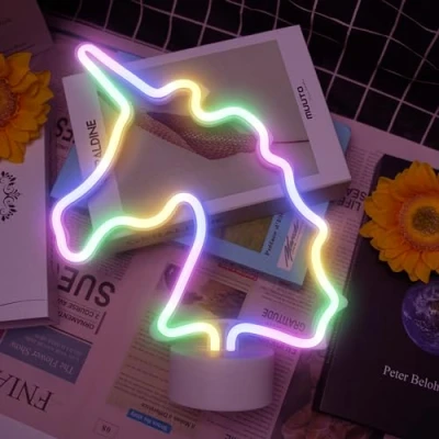 Imagen de Luz de neón Unicornio, Luces Alimentada por Batería o USB, noche con letrero LED Decoracion Bar, Discotecas, Fiesta,fiestas cumpleaños, regalos para niños