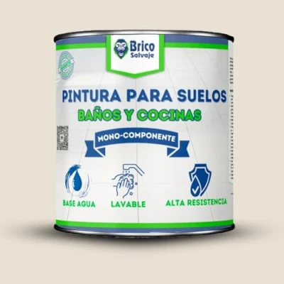 Imagen de BRICOSALVAJE Pintura para suelos Cocina y Baño SATINADO, Mono Componente, Al Agua, Fácil Aplicación (Equilibrio, 750 ML)