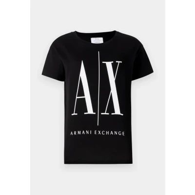 Imagen de Armani Exchange Icontee Logo Camiseta, Negro (Black 1200), XXL para Mujer