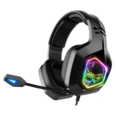 Imagen de SPIRIT OF Gamer Elite H50 Auriculares Audio Black Micrófono Flexible Cojines De Cuero Sintético SKULL LED RGB 3.5mm Jack PC / PS5 XBOX X PS4 ONE/Switch Multiplatform