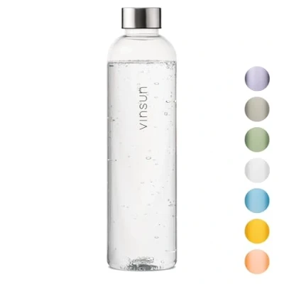 Imagen de VINSUN Botella Agua 1 Litro A Prueba de Fugas, Reutilizable, Sin BPA, Tritan, Apta Para Bebidas Carbonatadas Cantimplora Deportes, Colegio, Bicicleta, Gym