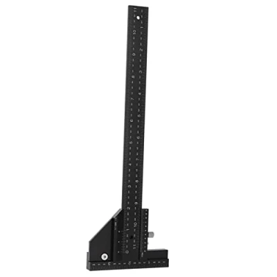 Imagen de Fafeicy 11.8in / 30cm Regla T para trabajar la madera, trazador de madera aleación aluminio, dispositivo bloqueo integrado, el taller, bricolaje, caja herramientas