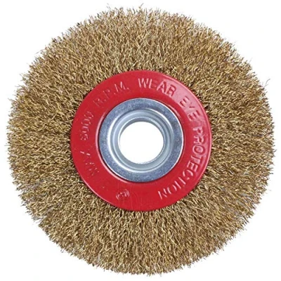 Imagen de Pmkvgdy Rueda de cepillo alambre para amoladora banco + anillos adaptadores reductores, 5 pulgadas 125 mm