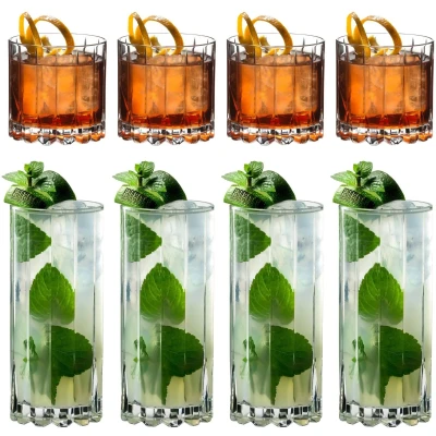 Imagen de Riedel Glass Set Cocktail &amp; Whiskey Rocks Highballs 8 Pieces