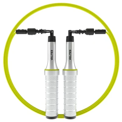 Imagen de Velites Comba de Saltar Lastrable Earth 2.0 para Crosstraining, Boxeo y Fitness I (Edición Limitada) Ideal Maximizar el Esfuerzo Muscular Cuerda Entrenamiento Aluminio (Plata)