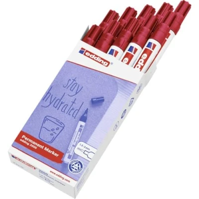 Imagen de Rotulador edding marcador permanente 3000 rojo punta redonda 1,5 3 mm recargable