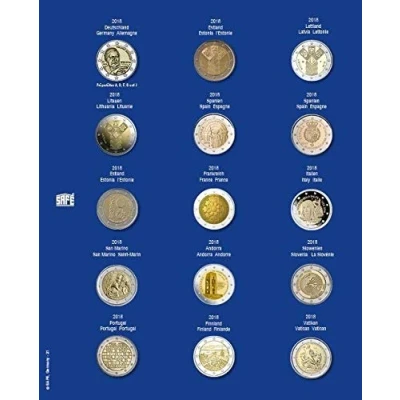 Imagen de SAFE Hoja complementaria nr 7822 21 2018 para monedas de 2 euros adecuado el álbum TopSet