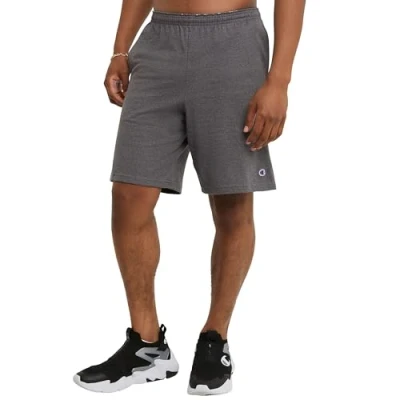 Imagen de Champion auténticos hombres de algodón Jersey Pantalones cortos con bolsillos, gris oscuro, X Large