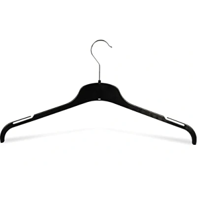Imagen de perchas de plástico 47 cm, 20 unidades, color negro, para camisas, blusas, chaquetas, ahorro espacio, gancho giratorio 360