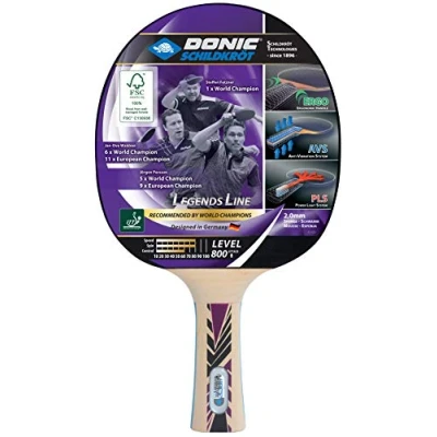 Imagen de Donic Schildkröt Raqueta de Tenis Mesa Legends 800 FSC, AVS, PLS y Ergo Grip, Esponja 2,0 mm, Madera Almohadilla Champion ITTF, 754425