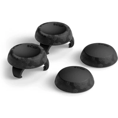 Imagen de SCUF Agarres Para Thumbsticks Paquete de 4 con 2 Bases Tactic Joystick Thumb Grips Xbox One y Series XS, PS4, PS5, Nintendo Switch Pro Controlador Negro