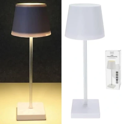 Imagen de Cepewa lámpara de mesa LED, 17 ledes, 8,5 x 32 cm, ABS PS, función táctil, funciona con pilas, blanco cálido, 3 niveles brillo, 25 lúmenes (1 blanca pila)