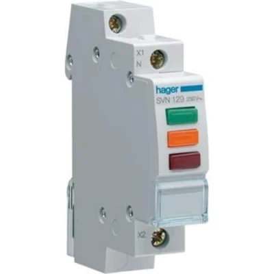 Imagen de Hager SVN129 Piloto led 230v corriente alterna rojo+verde+naranja