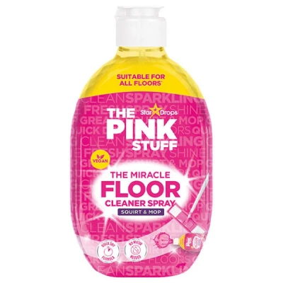 Imagen de The PINK STUFF Miracle Direct to Floor Cleaner Squirt &amp; Mop 750 ml Fórmula de secado rápido No necesita agua Apto para veganos Adecuado todos los suelos Aroma fresco ruibarbo