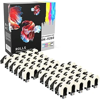Imagen de Prestige Cartridge DK 11203 Cinta para impresoras de etiquetas Brother (17 mm x 87 mm, 50 rollos, 300 por rollo)