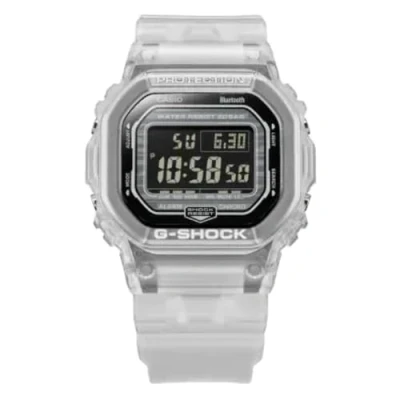 Imagen de Casio Reloj Cuarzo Hombre 42.80mm con dial Digital Negro y Correa de Plastic/Resin Bracelet Transparente DW B5600G 7ER