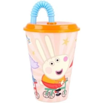 Imagen de Stor Vaso Infantil Reutilizable con Tapa y Pajita de 430 ml Peppa Pig