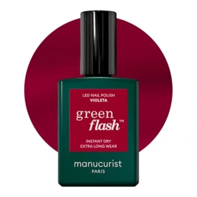 Imagen de Manucurist Green Flash Esmalte Semipermanente Violeta rosado de uñas en gel Pintauñas Semipermanentes 12 free, origen orgánico (84%) Fabricado Francia 15 ml