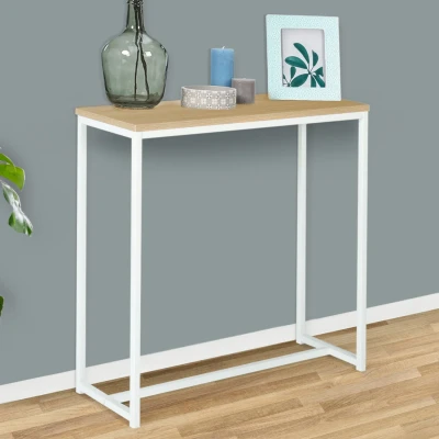 Imagen de IDMarket Consola Detroit Design Industrial Madera y Metal, color blanco