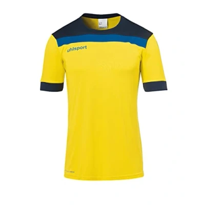 Imagen de Uhlsport Offense 23 Shirt Shortsleeved Camiseta De Fútbol para Hombre, Lima Amarillo/Azul Marino, 152