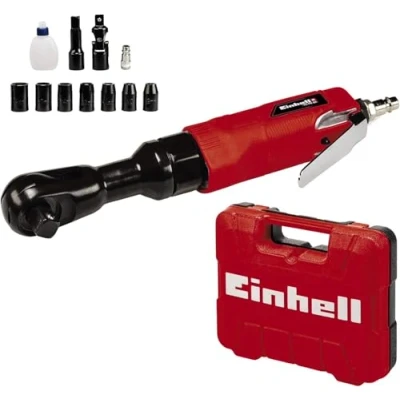 Imagen de Einhell Atornillador de trinquete aire comprimido TC PR 68 (máx. 6.3 bar, 114 L/min, apropiado para fijar y soltar tornillos, incl. 7 llaves tubo, maletín transporte, sin aceite)