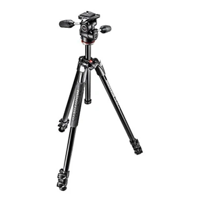 Imagen de Manfrotto 290 Xtra Kit trípode de 3 secciones y rótula Way (aluminio), Negro