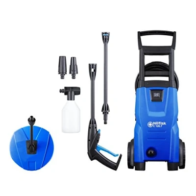 Imagen de Nilfisk Hidrolimpiadora de Alta Presión C 120 Bares Mini Limpiadora para Jardín, Patios y Coches + Pulverizador Espuma &amp; Limpiador Terrazas Compact (1400 W)