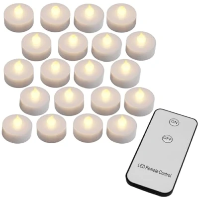Imagen de Monzana Set 20 Velas Decorativas LED con Control Remoto y Pilas Incluidas Blanco Cálido Candelitas